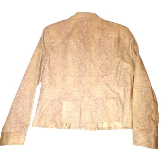 Worthington Beige Snakeskin Print Linen Blend Blazer Jacket Size 12 - Picture 2 of 4